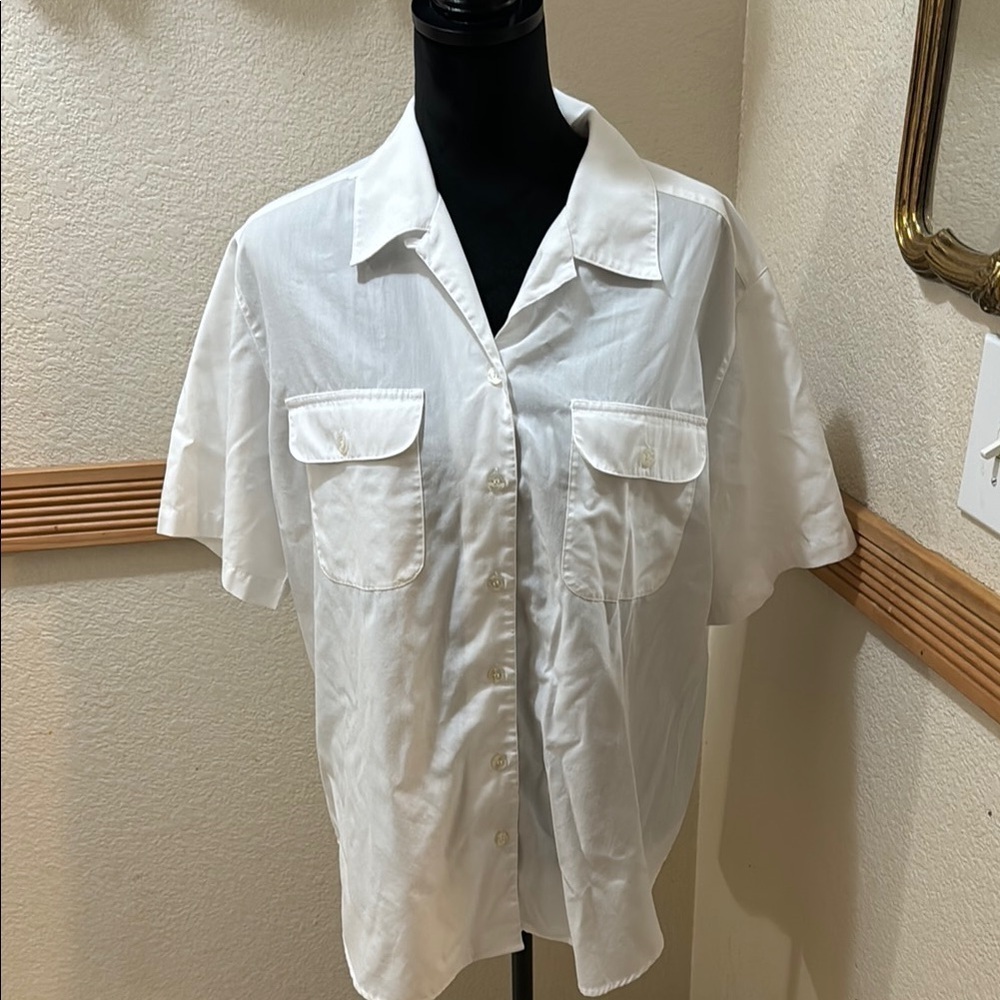 Cabin Creek Size 16W Classic Women White Button Down Shirt!!!